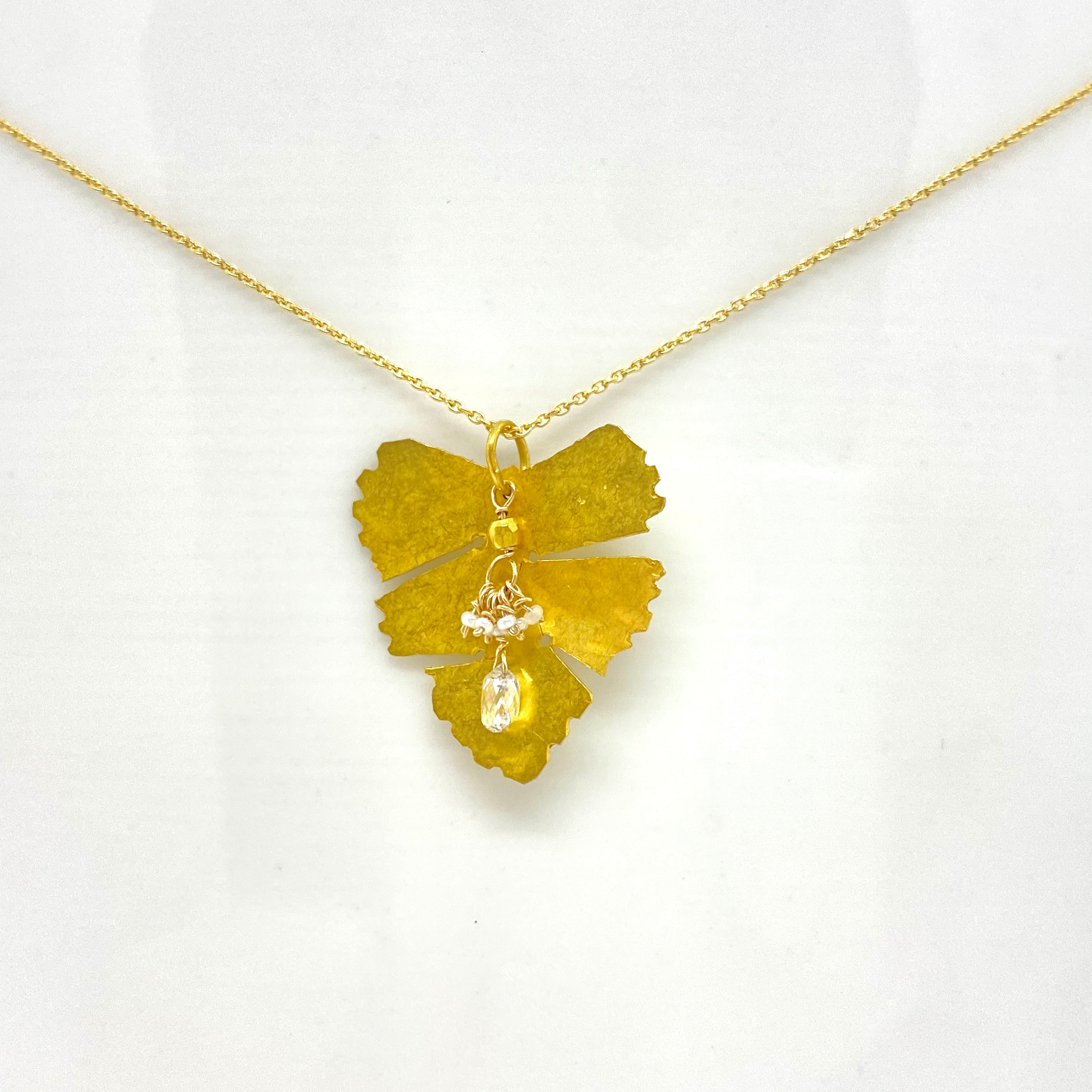 Gold/gunmetal Chain Necklace/leaf Pendant Jewelry for 12 Inch Doll